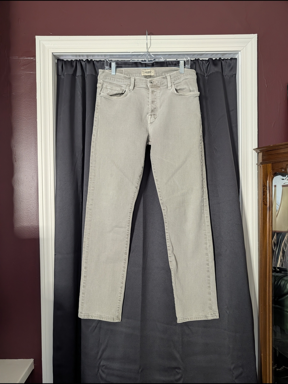 BALDWIN Made In USA Gray/Green The Henley Slim Straight Mens Denim Jeans